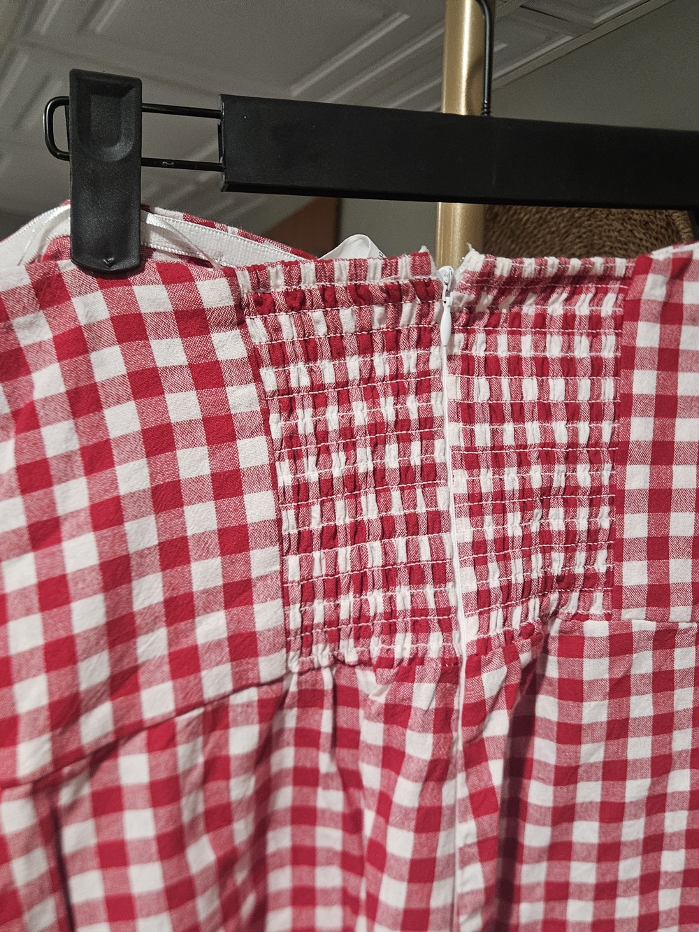 Altar'd State NWT Red Gingham Strapless Bow Romper XS Cottagecore - Picture 14 of 16